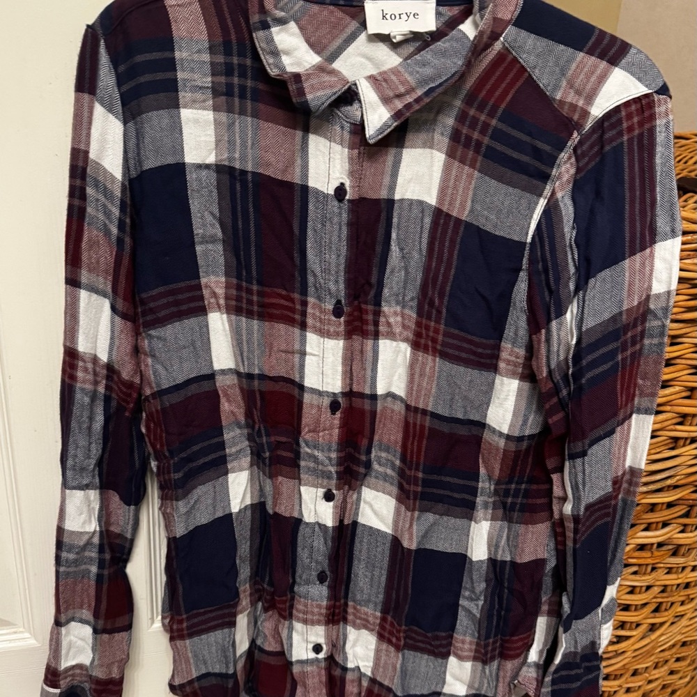 Men's Plaid Shirt - Red, Blue, White